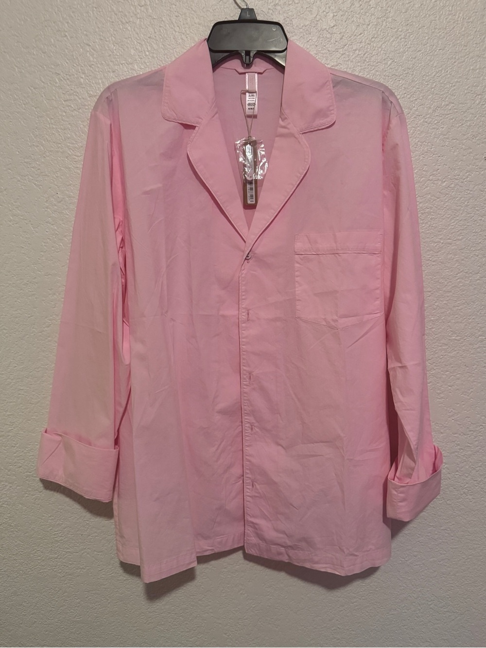Skims Poplin Unisex Sleep Shirt and Bottoms New with Tags